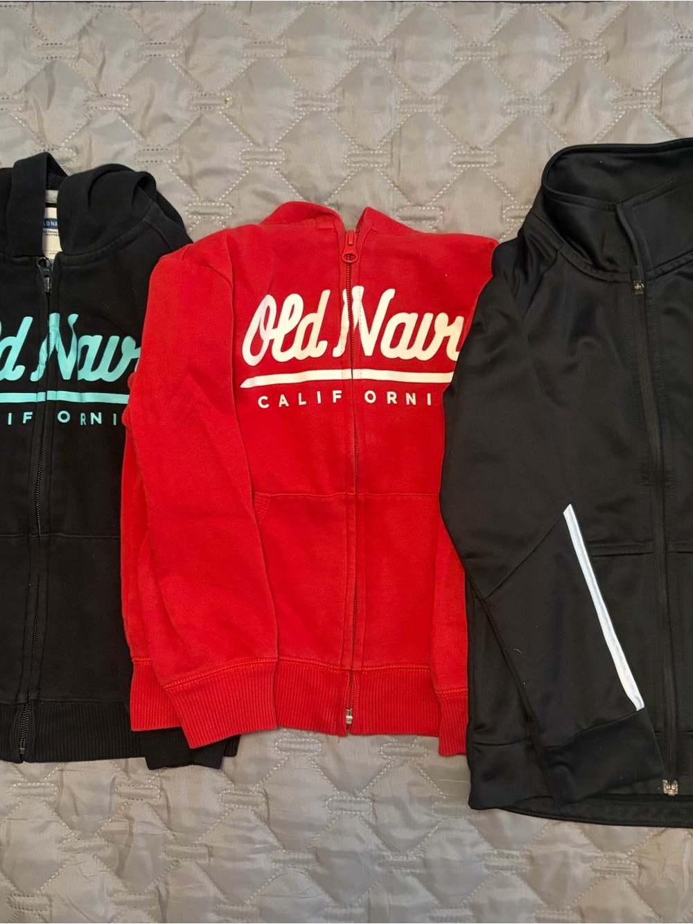 adidas Black Zip-Up Jacket with White Accent- Two Old Navy Zip-up hoodies